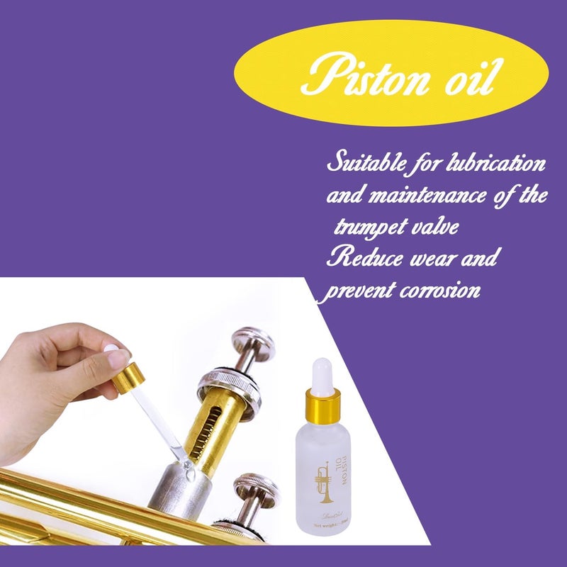 Danchet Trumpet Cleaning Kit - Trumpet (Short) Cleaning and Maintenance Kit - Multifunctional Trumpet Care Kit: Valve Oil x2, Cork Grease, Cleaning Cloth, Mouthpiece, Cleaning Brush, Gloves - Image 5